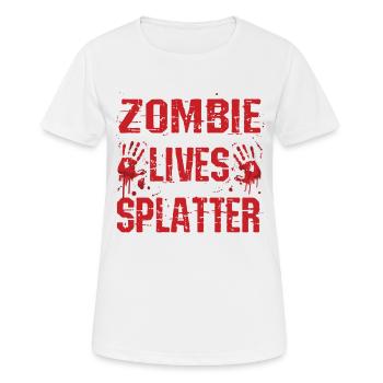 Drôle halloween parodie Zombie Lives éclaboussures - T-shirt respirant Femme - blanc - Devant - AI Model Female 172 dark (172cm)