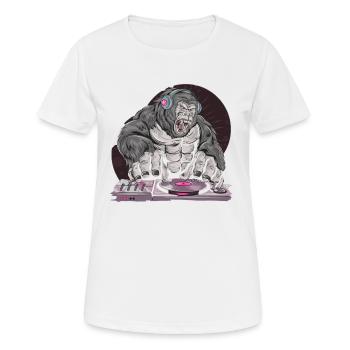 GORILLE MUSIQUE HIP HOP - T-shirt respirant Femme - blanc - Devant - AI Model Female 172 dark (172cm)