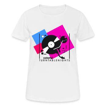 Platines colorées2 - T-shirt respirant Femme - blanc - Devant - AI Model Female 172 dark (172cm)