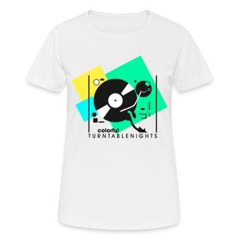 platines colorées1 - T-shirt respirant Femme - blanc - Devant - AI Model Female 172 dark (172cm)
