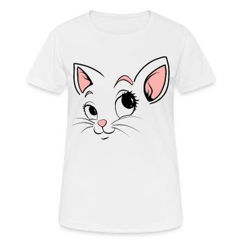 Cute Cartoon Cat Face - Cat Costume - Women's Breathable T-Shirt - white - Front - AI Model Female 172 dark (172cm)