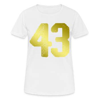 43 Maillot numéro - T-shirt respirant Femme - blanc - Devant - AI Model Female 172 dark (172cm)