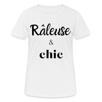 râleuse et chic - T-shirt respirant Femme - blanc - Devant - AI Model Female 172 dark (172cm)