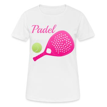 Padel Paddle Raquette Tennis Sport I Cadeau - T-shirt respirant Femme - blanc - Devant - AI Model Female 172 dark (172cm)