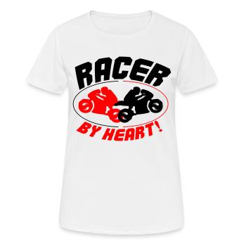 racer by heart 2 - Frauen T-Shirt atmungsaktiv - Weiß - Vorne - AI Model Female 172 dark (172cm)