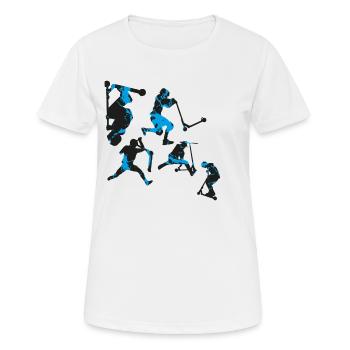 Stuntscooter,Trickscooter,tricks,stunt,e-scooter - T-shirt respirant Femme - blanc - Devant - AI Model Female 172 dark (172cm)