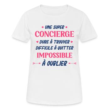 sUPER concierge - T-shirt respirant Femme - blanc - Devant - AI Model Female 172 dark (172cm)