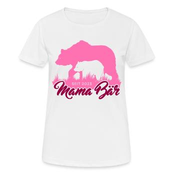 Maman Bear depuis 2023 Fête des mères Cadeau Noël - T-shirt respirant Femme - blanc - Devant - AI Model Female 172 dark (172cm)