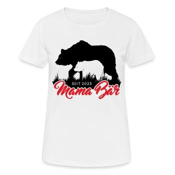 Maman Bear depuis 2023 Fête des mères Cadeau Noël - T-shirt respirant Femme - blanc - Devant - AI Model Female 172 dark (172cm)