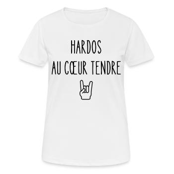 hardos au cœur tendre - T-shirt respirant Femme - blanc - Devant - AI Model Female 172 dark (172cm)