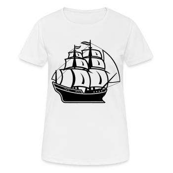 Bateau pirate - T-shirt respirant Femme - blanc - Devant - AI Model Female 172 dark (172cm)