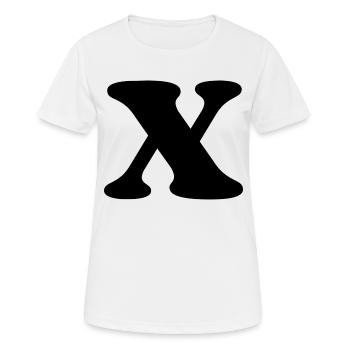 Lettre x - T-shirt respirant Femme - blanc - Devant - AI Model Female 172 dark (172cm)