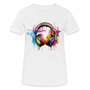 Kopfhörer Graffiti Style - Frauen T-Shirt atmungsaktiv - Weiß - Vorne - AI Model Female 172 dark (172cm)