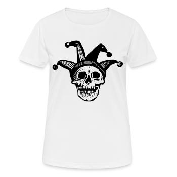 jester skull - Women's Breathable T-Shirt - white - Front - AI Model Female 172 dark (172cm)