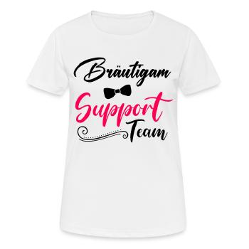bräutigam support team - Frauen T-Shirt atmungsaktiv - Weiß - Vorne - AI Model Female 172 dark (172cm)