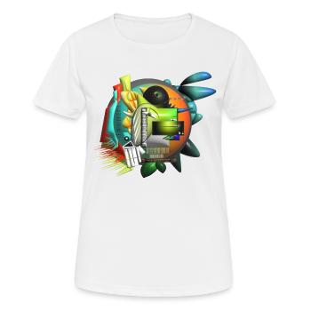 Abstrakte Kunst Kubismus - Frauen T-Shirt atmungsaktiv - Weiß - Vorne - AI Model Female 172 dark (172cm)