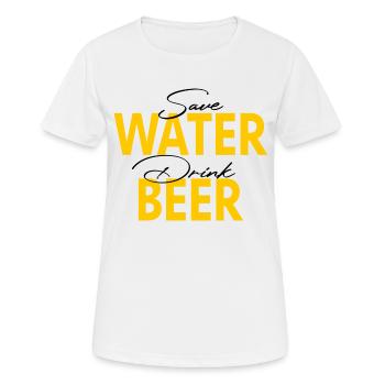 Bier Spruch Save water drink beer - Frauen T-Shirt atmungsaktiv - Weiß - Vorne - AI Model Female 172 dark (172cm)