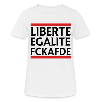 AFD Anti-politique - T-shirt respirant Femme - blanc - Devant - AI Model Female 172 dark (172cm)