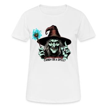 Süßigkeiten oder ein Zauber ?? - Frauen T-Shirt atmungsaktiv - Weiß - Vorne - AI Model Female 172 dark (172cm)
