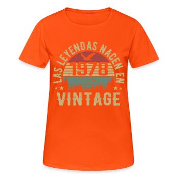 Las leyendas nacen 1978 Regalo de Cumpleaños 1978 - Frauen T-Shirt atmungsaktiv - Neonorange - Vorne - AI Model Female 172 dark (172cm)