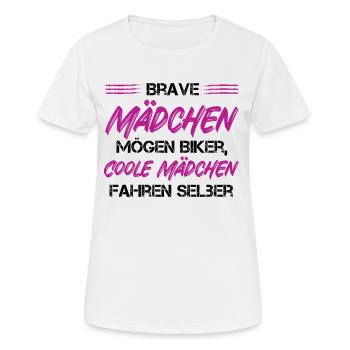 Good Girls – Fortes sur deux roues - T-shirt respirant Femme - blanc - Devant - AI Model Female 172 dark (172cm)