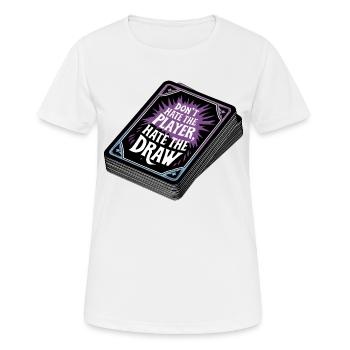 Hasse nicht den Spieler, hasse die Auslosung - Frauen T-Shirt atmungsaktiv - Weiß - Vorne - AI Model Female 172 dark (172cm)