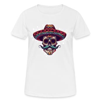 Mexikaner Skelett Sombrero - Frauen T-Shirt atmungsaktiv - Weiß - Vorne - AI Model Female 172 dark (172cm)