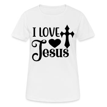 Liebe wie Jesus - Frauen T-Shirt atmungsaktiv - Weiß - Vorne - AI Model Female 172 dark (172cm)