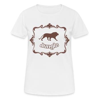 Löwe und Dschungel - Frauen T-Shirt atmungsaktiv - Weiß - Vorne - AI Model Female 172 dark (172cm)