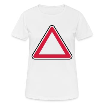 Attention panel - Women's Breathable T-Shirt - white - Front - AI Model Female 172 dark (172cm)