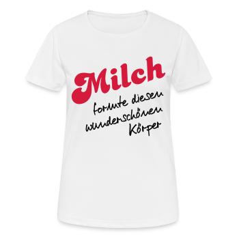 Milch - Frauen T-Shirt atmungsaktiv - Weiß - Vorne - AI Model Female 172 dark (172cm)