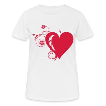 coeur ensemble florale de petite fioriture - T-shirt respirant Femme - blanc - Devant - AI Model Female 172 dark (172cm)