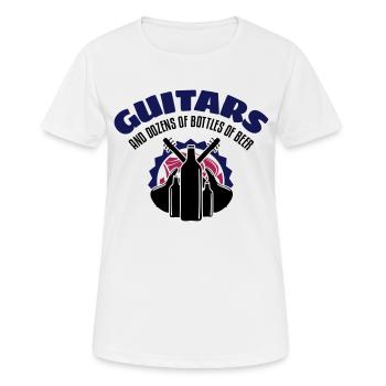 Screaming Guitars And Dozens of Bottles of Beer - Frauen T-Shirt atmungsaktiv - Weiß - Vorne - AI Model Female 172 dark (172cm)