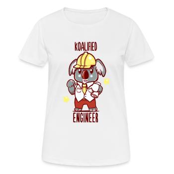 Koalified Engineer - Koala Animal Pun - Frauen T-Shirt atmungsaktiv - Weiß - Vorne - AI Model Female 172 dark (172cm)