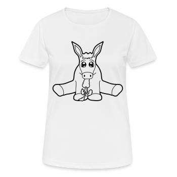hunger essen moehre karotte lecker klein baby sues - Frauen T-Shirt atmungsaktiv - Weiß - Vorne - AI Model Female 172 dark (172cm)