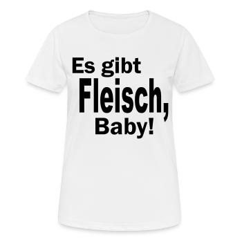 there are meat baby - Women's Breathable T-Shirt - white - Front - AI Model Female 172 dark (172cm)