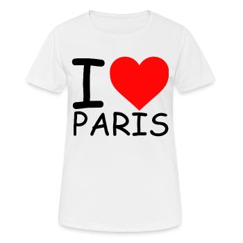 I Love Paris libe Paris Love Paris Herz Paris - Frauen T-Shirt atmungsaktiv - Weiß - Vorne - AI Model Female 172 dark (172cm)