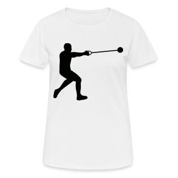 Marteau lancer athlétisme - T-shirt respirant Femme - blanc - Devant - AI Model Female 172 dark (172cm)