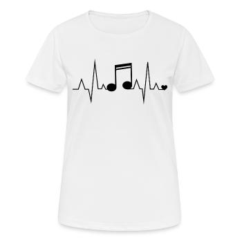 Herzrhythmusmusik - Frauen T-Shirt atmungsaktiv - Weiß - Vorne - AI Model Female 172 dark (172cm)