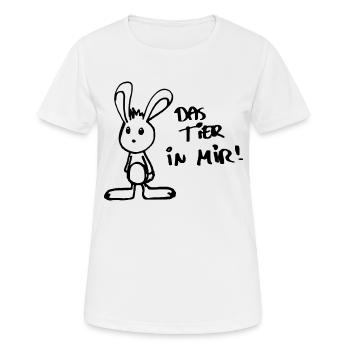 Das Tier in mir - Frauen T-Shirt atmungsaktiv - Weiß - Vorne - AI Model Female 172 dark (172cm)