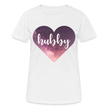 Hubby Galaxy Herz - Frauen T-Shirt atmungsaktiv - Weiß - Vorne - AI Model Female 172 dark (172cm)