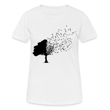 Herbst - Frauen T-Shirt atmungsaktiv - Weiß - Vorne - AI Model Female 172 dark (172cm)