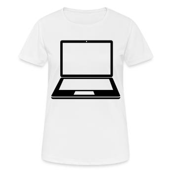 Laptop Sign - Frauen T-Shirt atmungsaktiv - Weiß - Vorne - AI Model Female 172 dark (172cm)