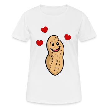 Amitié romantique coeur de cacahuète - T-shirt respirant Femme - blanc - Devant - AI Model Female 172 dark (172cm)