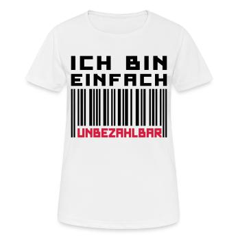 Unbezahlbar (Barcode) - Frauen T-Shirt atmungsaktiv - Weiß - Vorne - AI Model Female 172 dark (172cm)
