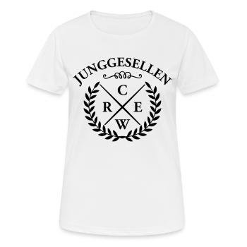 junggesellen crew - Frauen T-Shirt atmungsaktiv - Weiß - Vorne - AI Model Female 172 dark (172cm)