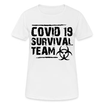 Covid19Survival - Frauen T-Shirt atmungsaktiv - Weiß - Vorne - AI Model Female 172 dark (172cm)