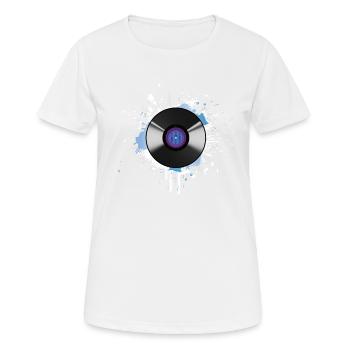 Disque vinyle taché - T-shirt respirant Femme - blanc - Devant - AI Model Female 172 dark (172cm)