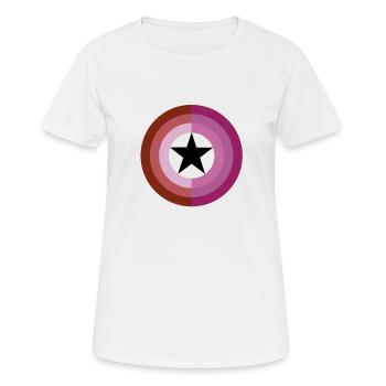 Proud to be Lesbian - LGBT Symbols - T-shirt respirant Femme - blanc - Devant - AI Model Female 172 dark (172cm)