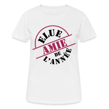 Elue Amie de l'année - T-shirt respirant Femme - blanc - Devant - AI Model Female 172 dark (172cm)